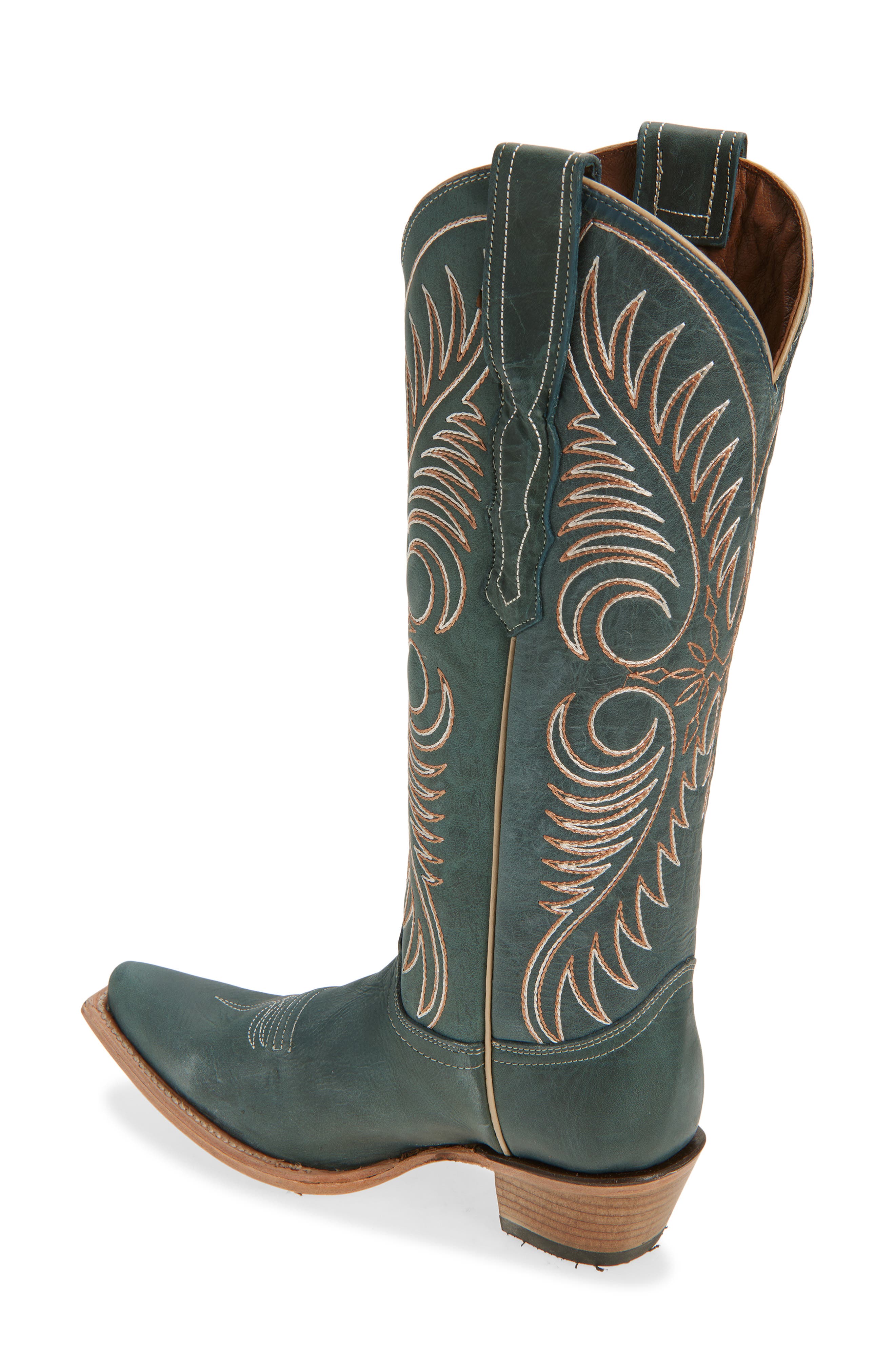 CIRCLE G Contrast Embroidery Tall Western Boot, Alternate, color, 