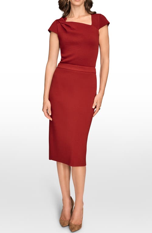 Donna Karan New York Stretch Knit Pencil Skirt In Red