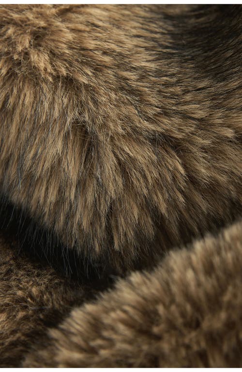 Next Chunky Faux Fur Zip-up Jacket In Brown