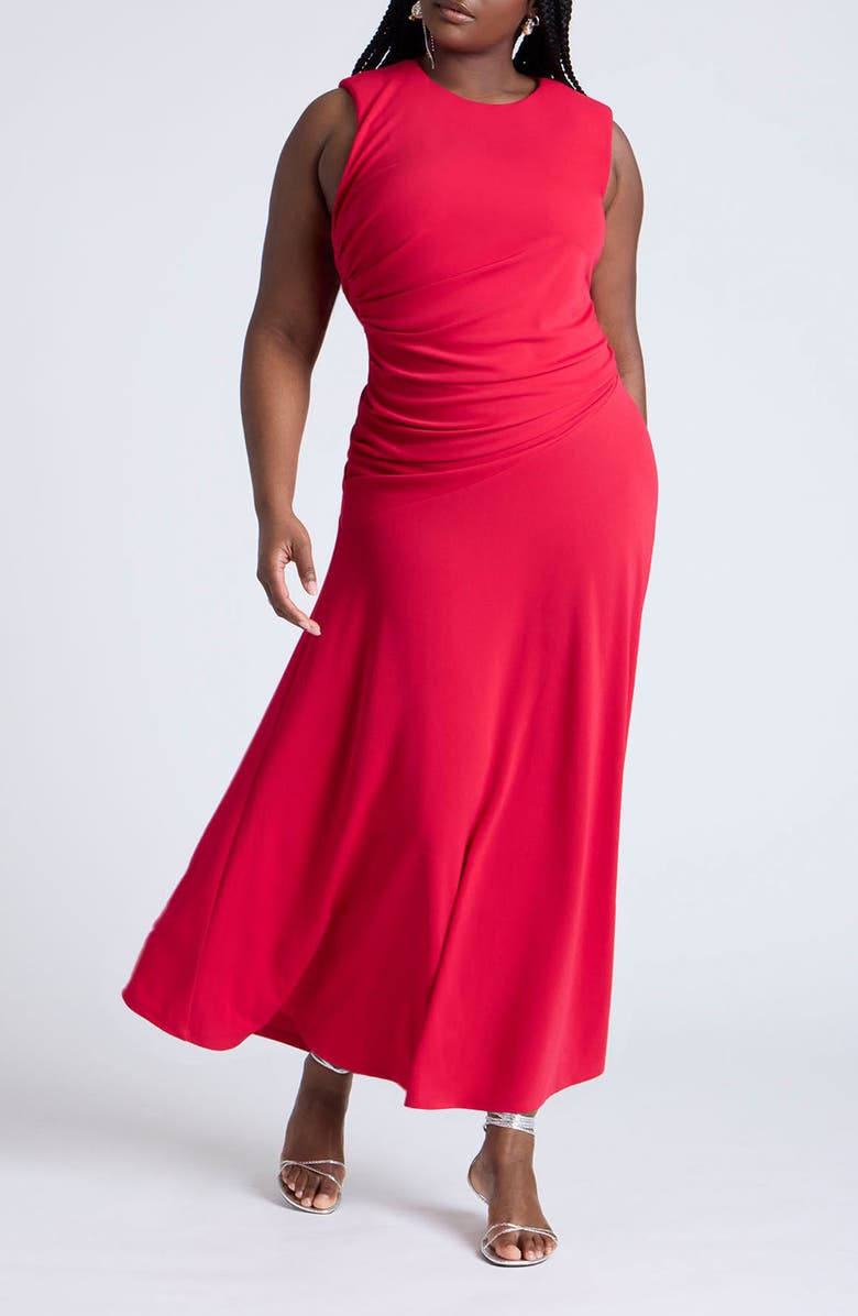 ELOQUII Peekaboo Back Cutout A-Line Dress, Main, color, 