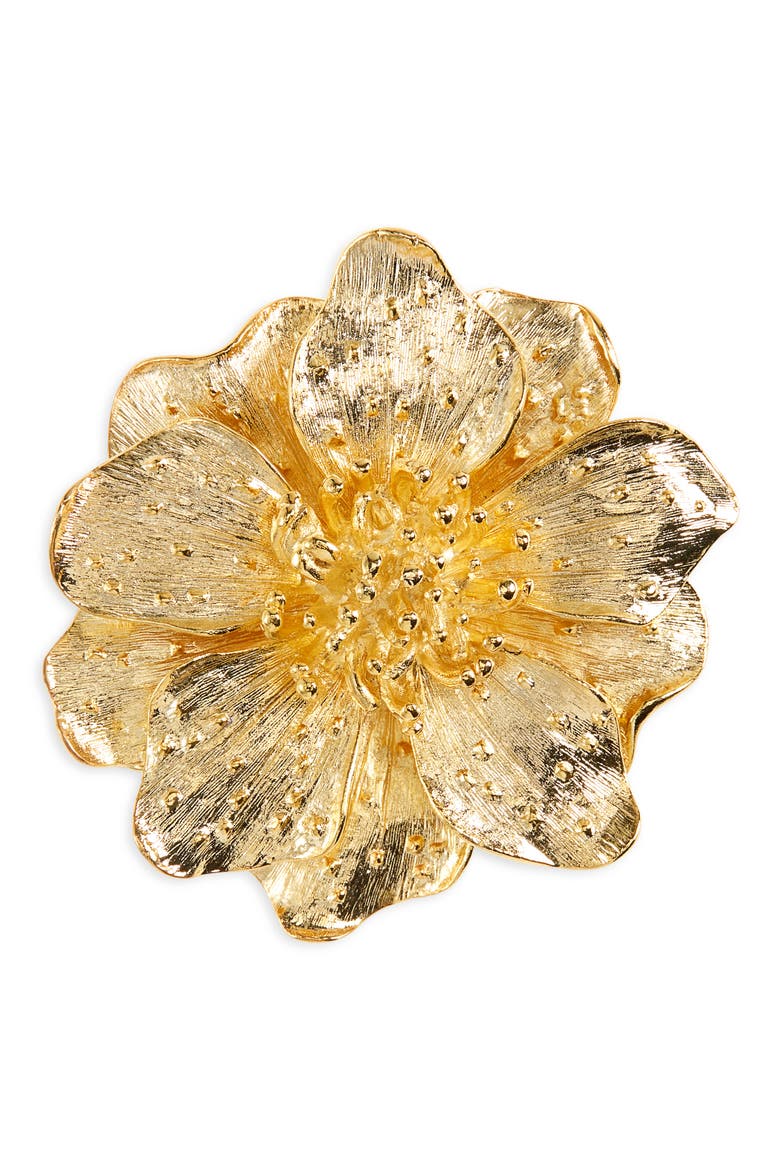 Dogwood Flower Brooch, Main, color, GOLD