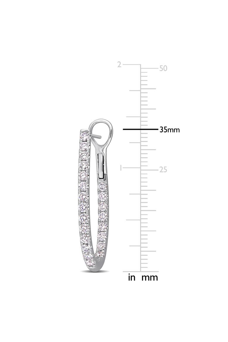 2 1/5ct. t.w. Lab-Grown Diamond Hoop Earrings 14k, Alternate, color, White Gold