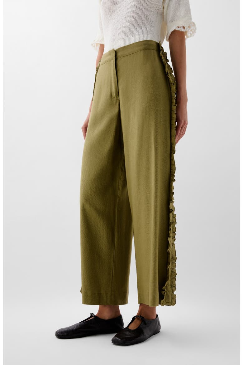 Ruffle Prep Pant, Main, color, Khaki