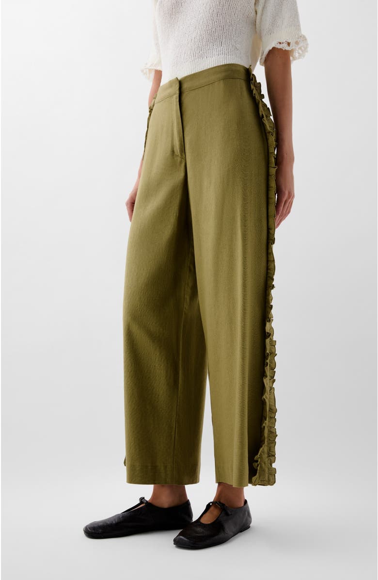 Scalpers Ruffle Prep Pant, Main, color, Khaki