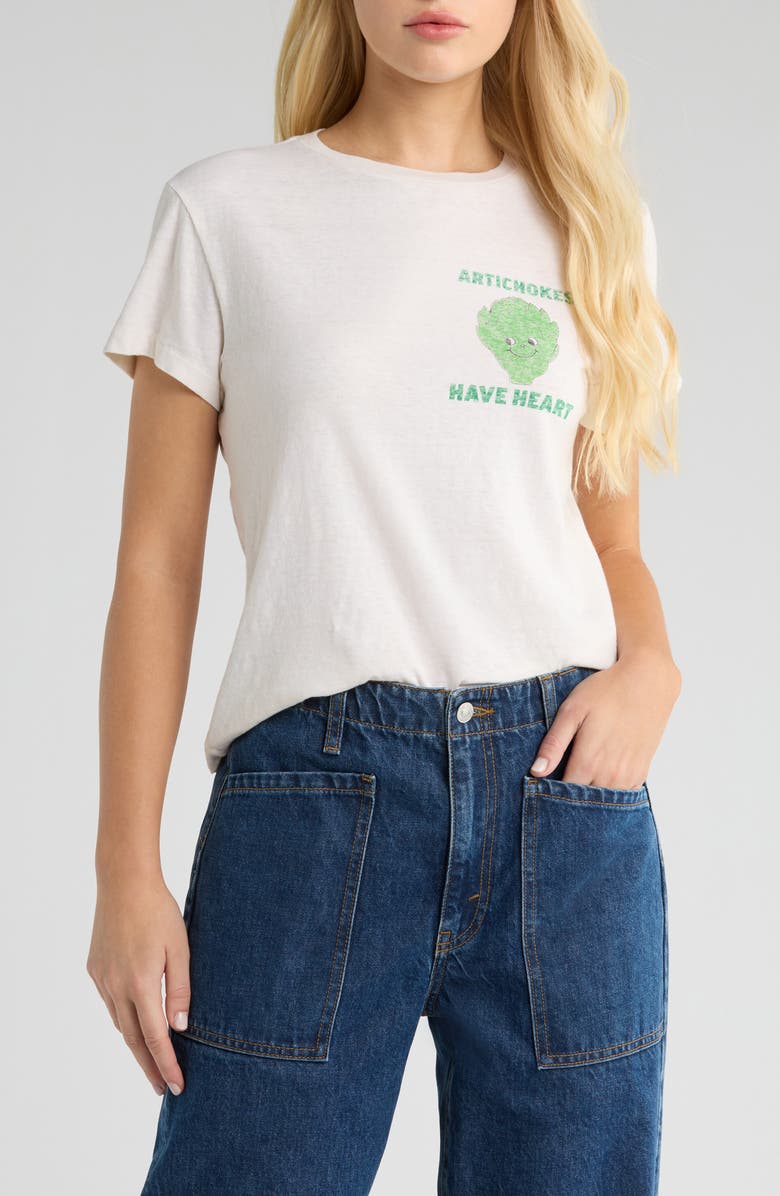 Re/Done Artichoke Cotton Graphic T-Shirt, Main, color, Vintage White