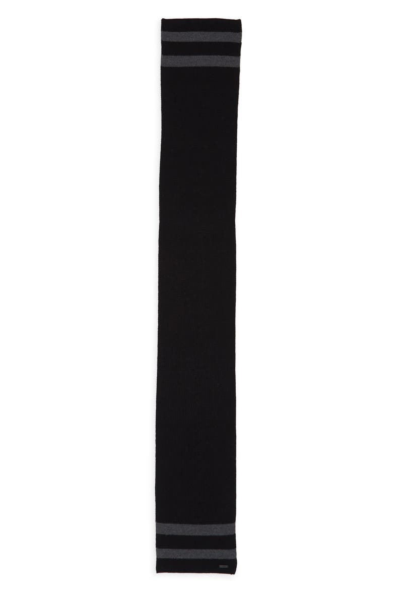 Beniamino Wool Scarf, Alternate, color, BLACK