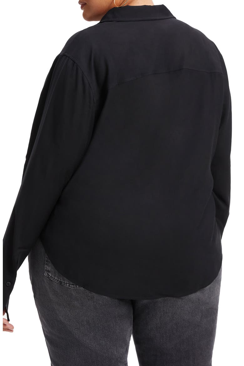 Flap Pocket Button-Up Shirt, Alternate, color, BLACK001