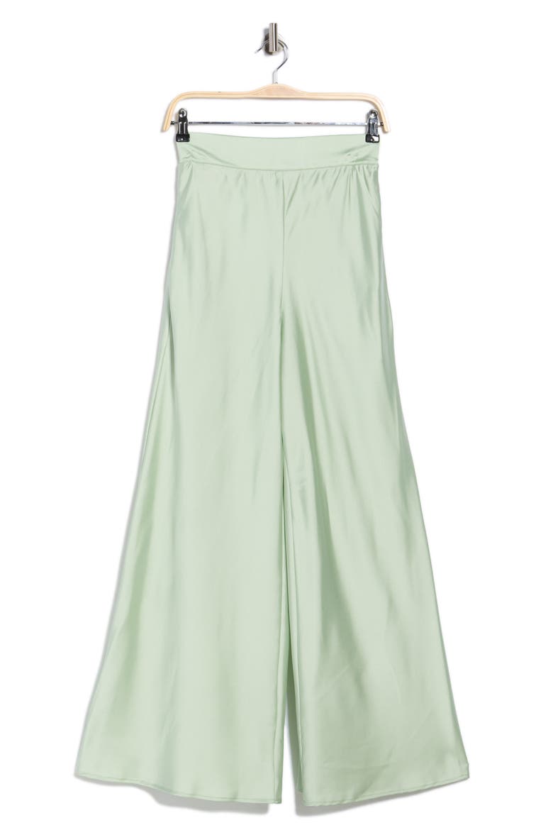 Satin Wide Leg Pants, Alternate, color, PISTACHIO