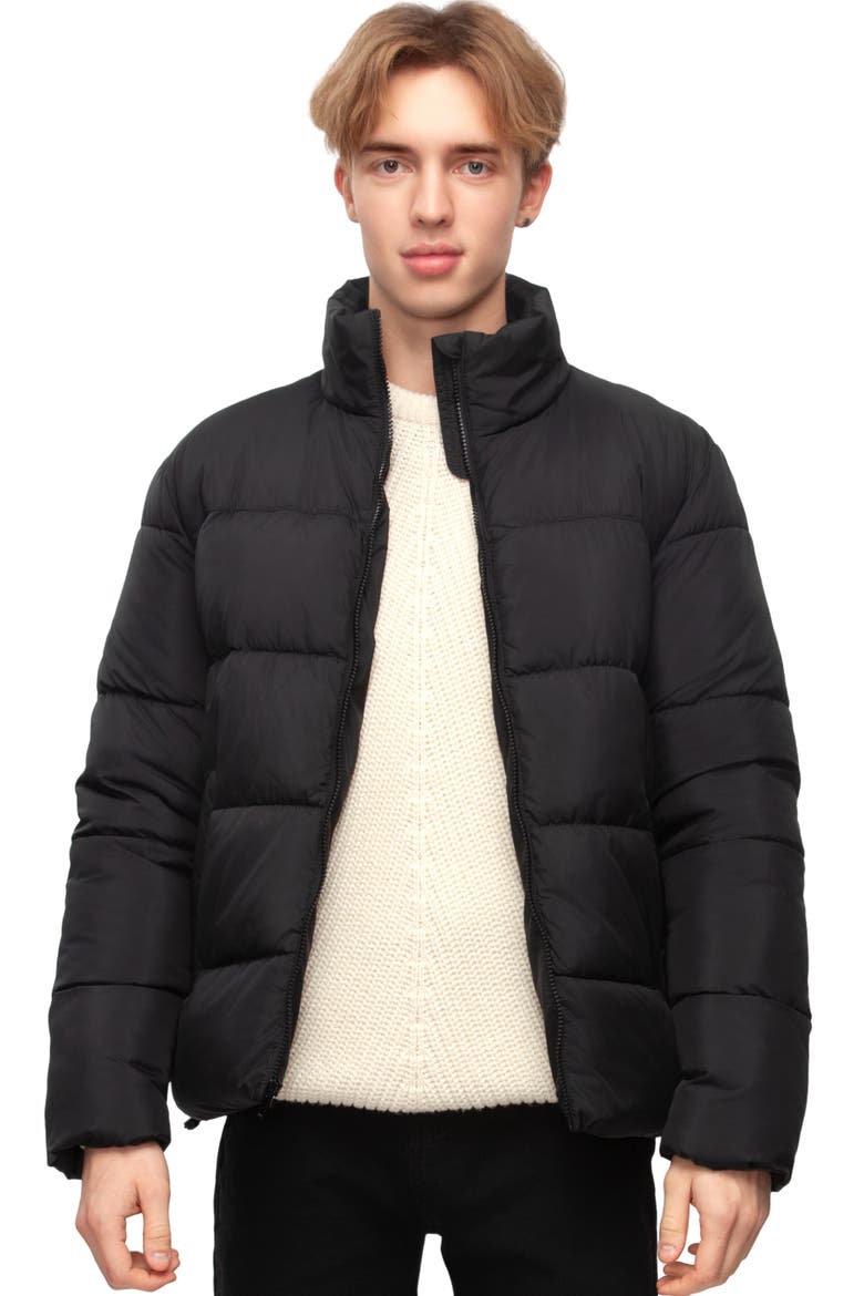 Lightweight Modern Puffer Jacket, Main, color, Black