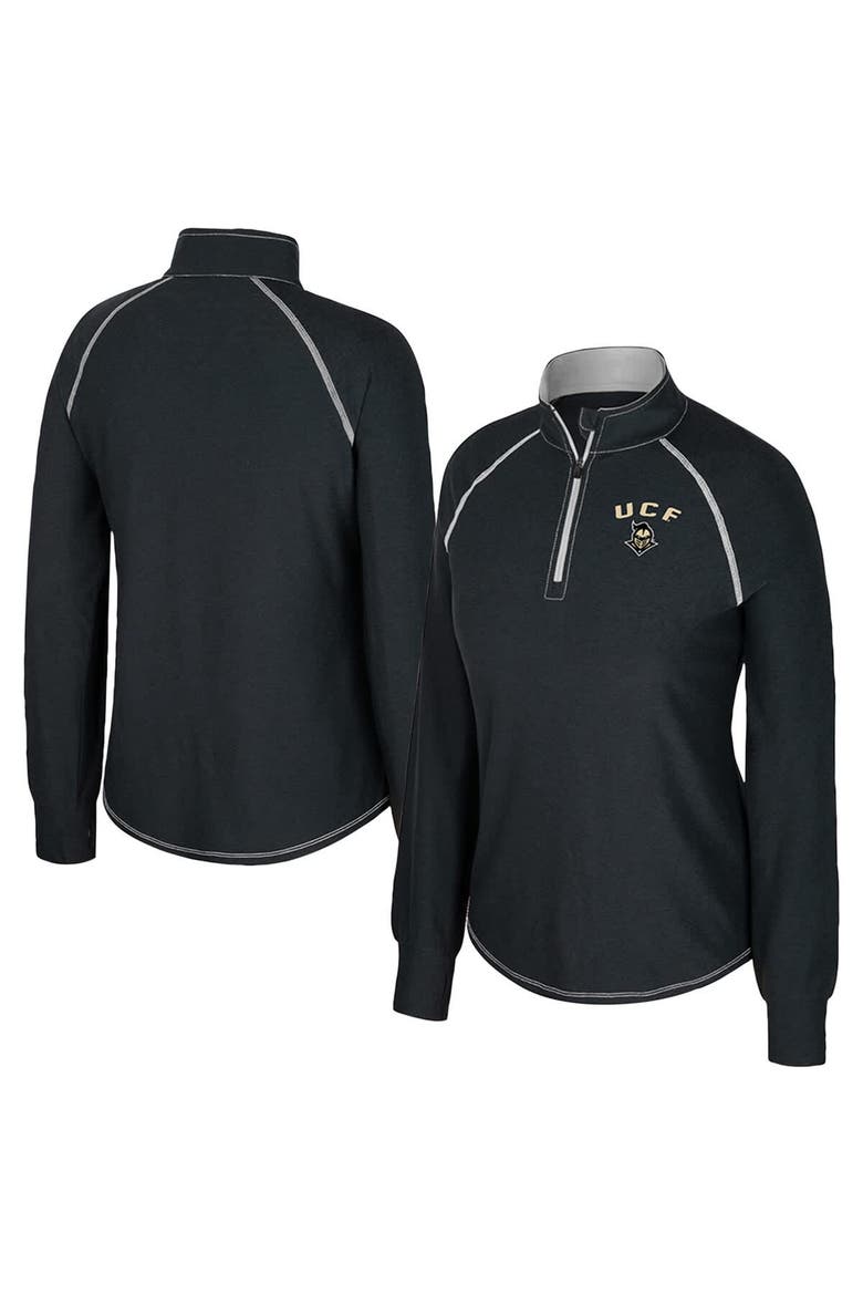 Women's Colosseum Black UCF Knights Bikram Raglan Quarter-Zip Top, Main, color, Black