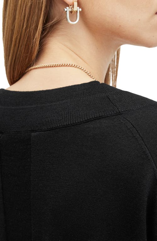 Allsaints Bern V-neck Wool Sweater In Black