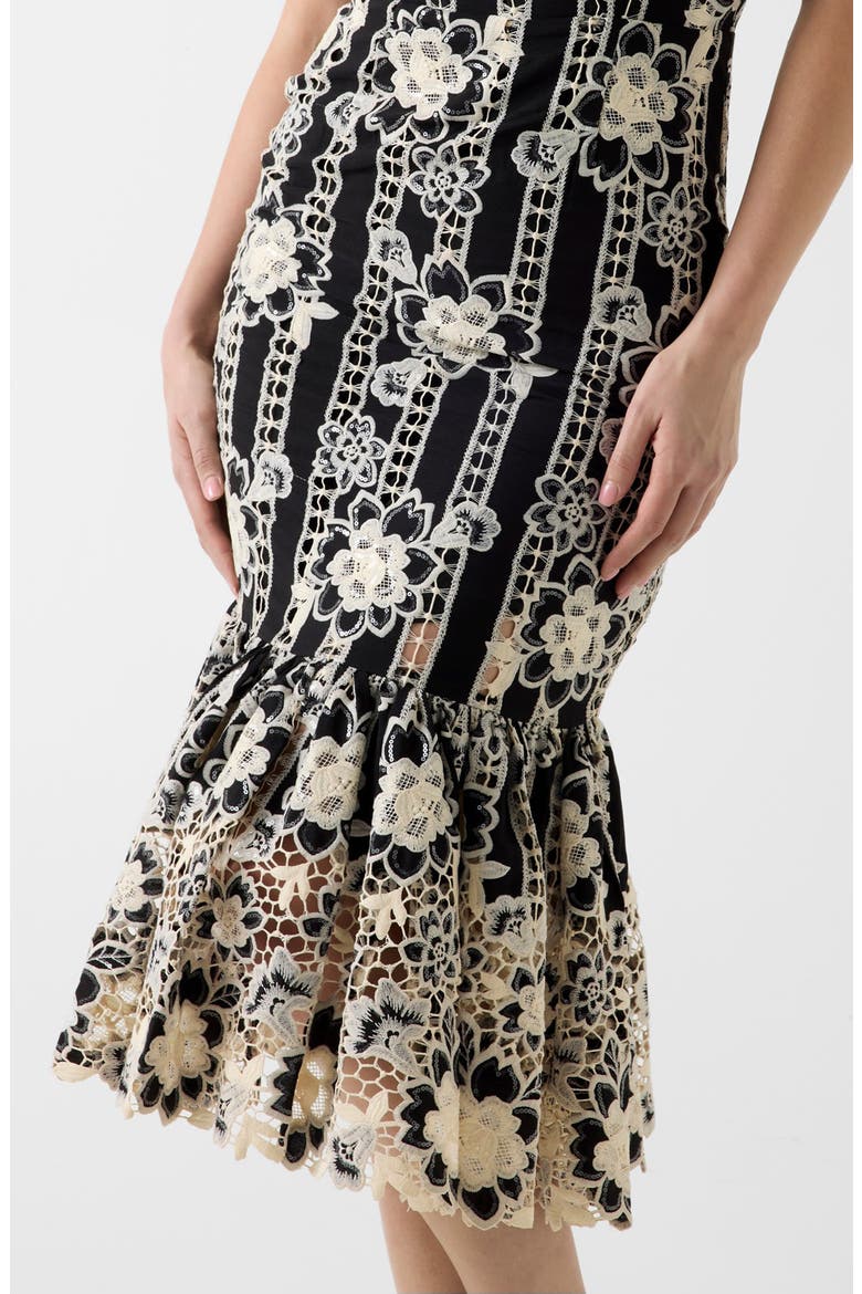 Florence Embroidered Sleeveless Midi Dress, Alternate, color, BLACK KNIT