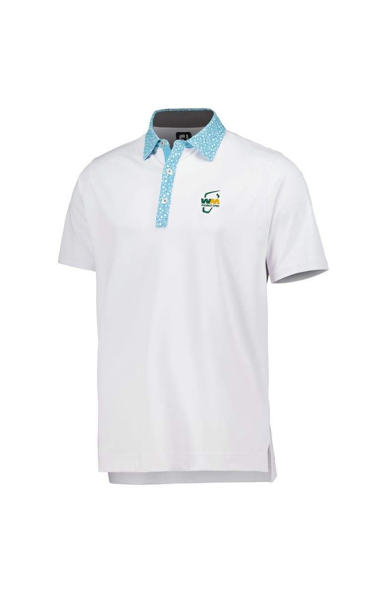 FOOTJOY Men's FootJoy White WM Phoenix Open Tulip Lisle ProDry Golf Polo, Alternate, color,