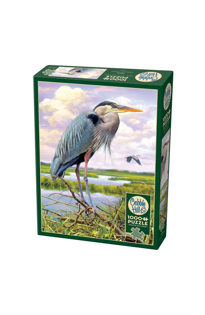 Cobble Hill Heron 1000 Piece Puzzle Heron with Reference Poster, Main, color, Multicolored