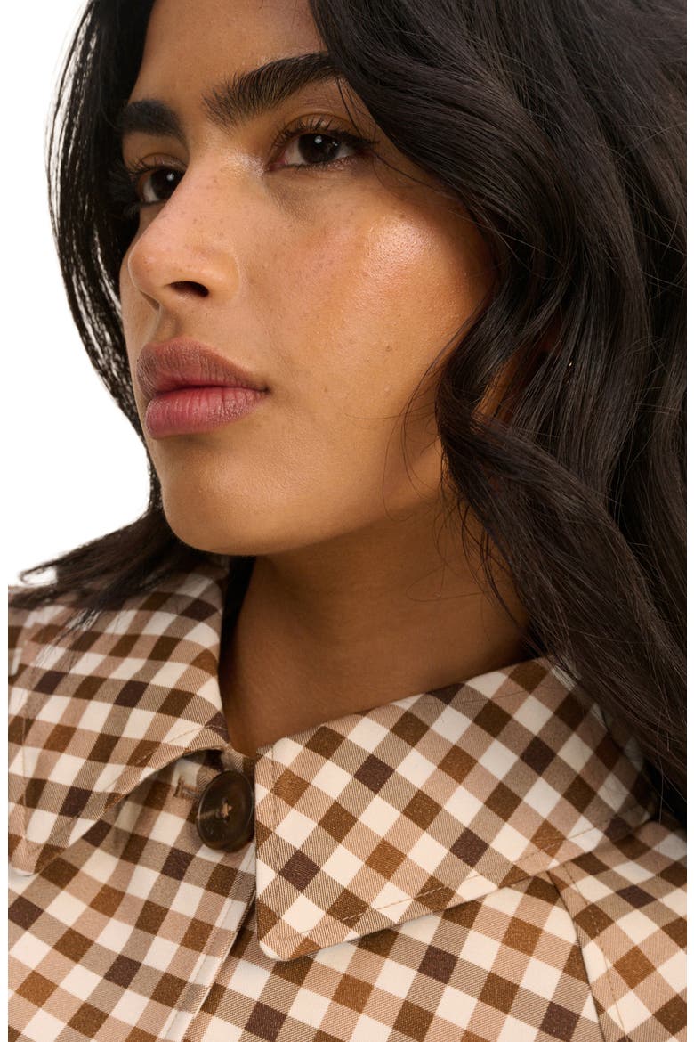 Oyanti Cotton Gingham Swing Jacket, Alternate, color, BROWN