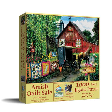 Amish Quilt Sale 1000 piece Jigsaw Puzzle for Adults