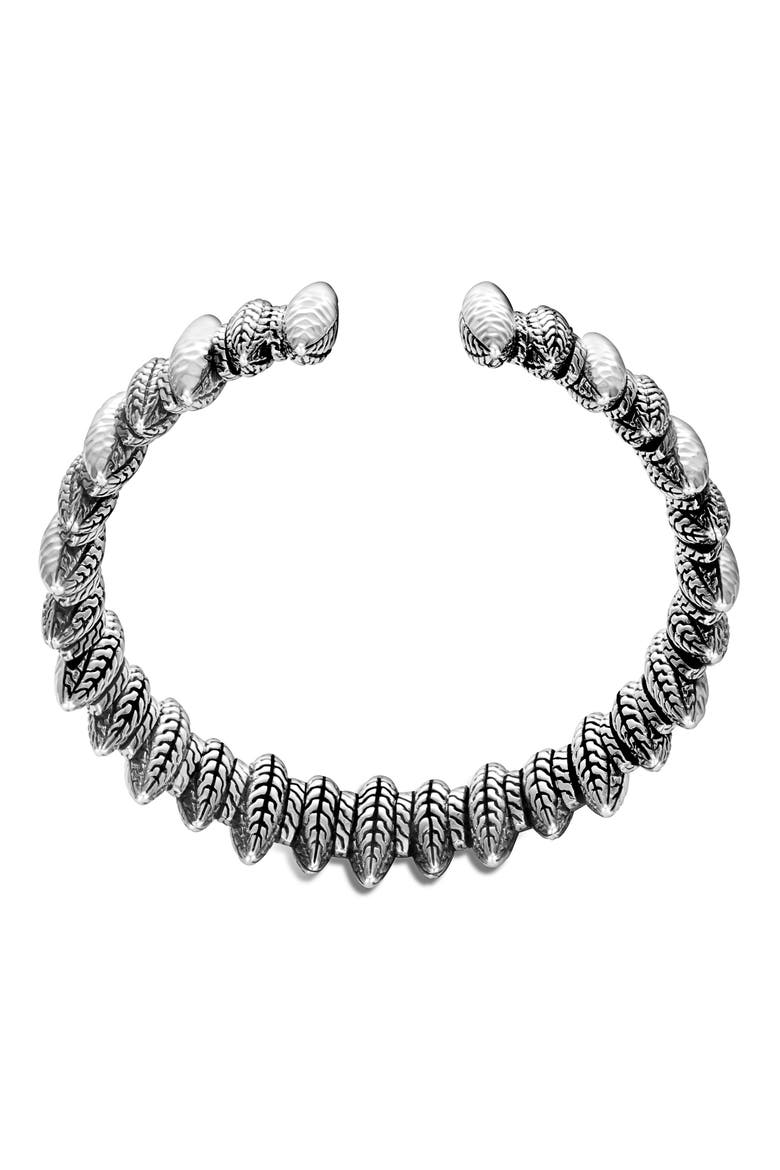 Classic Chain Hammered Spear Large Flex Cuff, Alternate, color, SILVER