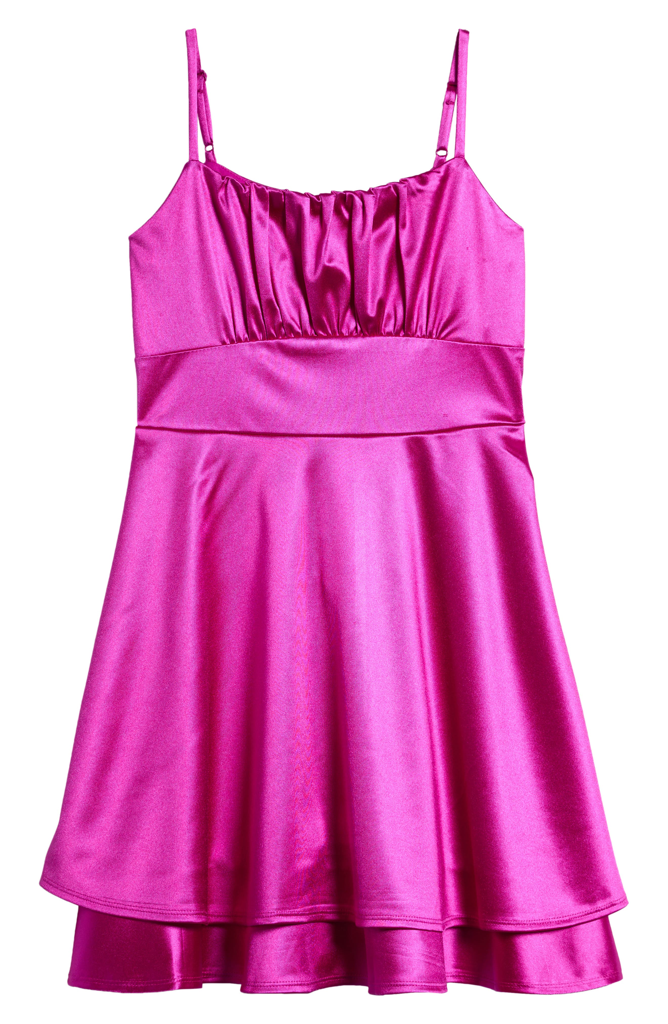 LOVE, NICKIE LEW Kids' Emma Satin Dress in Jam 
