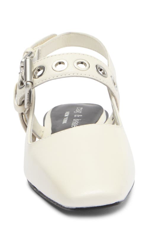 Shop Rag & Bone Moto Astra Mary Jane Slingback Flat In Antique White