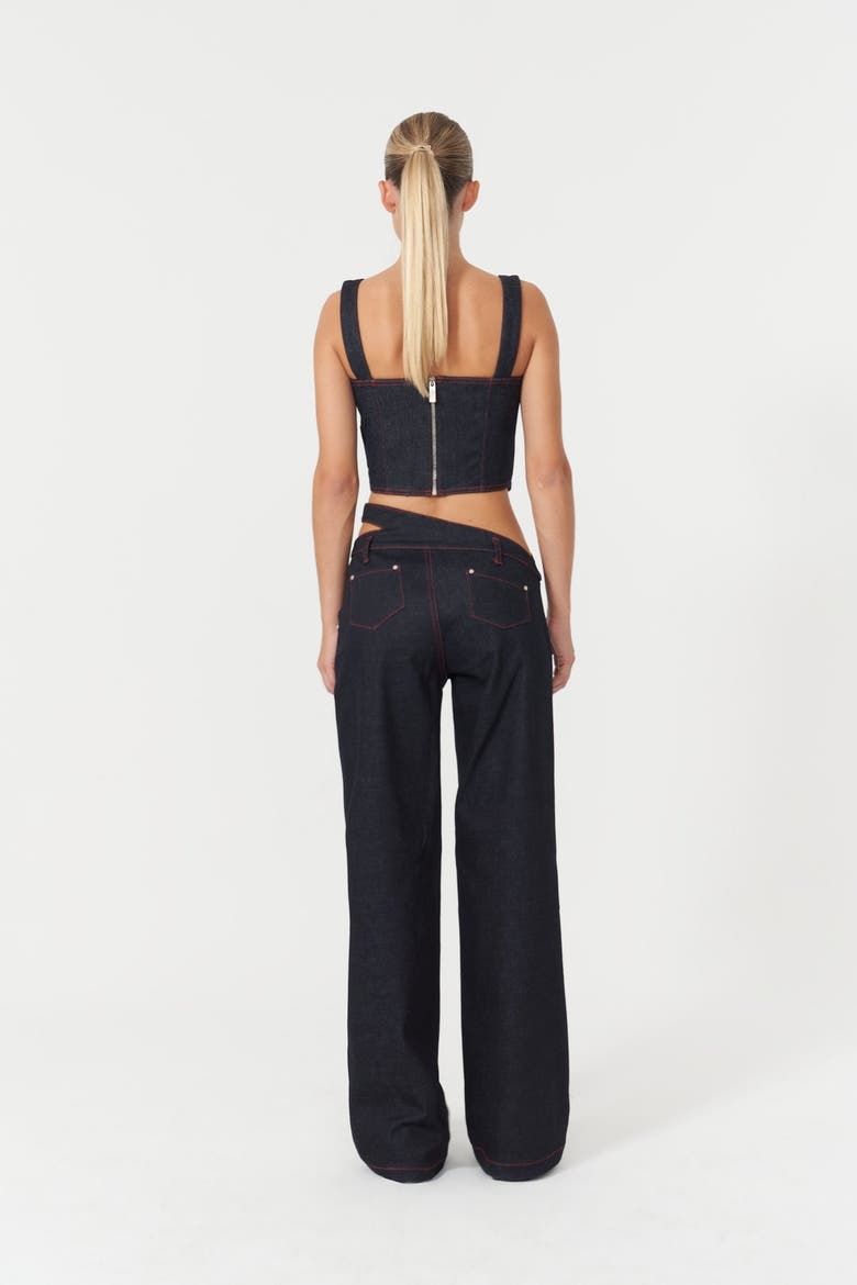 Davidson Asymmetric Belt Pants, Alternate, color, Deep Blue