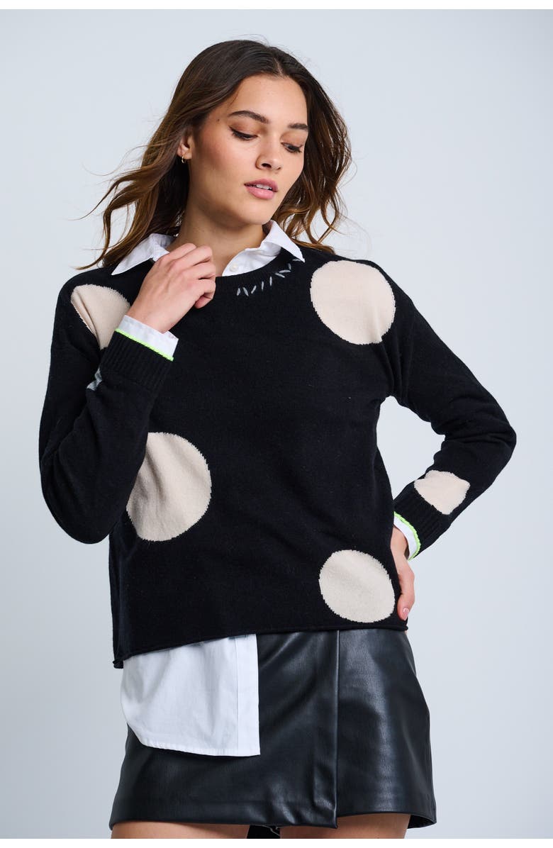 Lisa Todd Hot For Dots Sweater, Alternate, color, Black