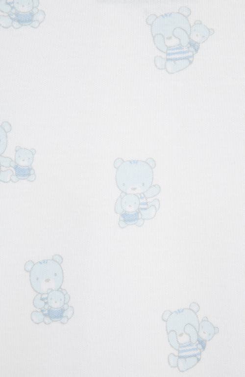 Little Me Busy Bears Pima Cotton Footie In Blue