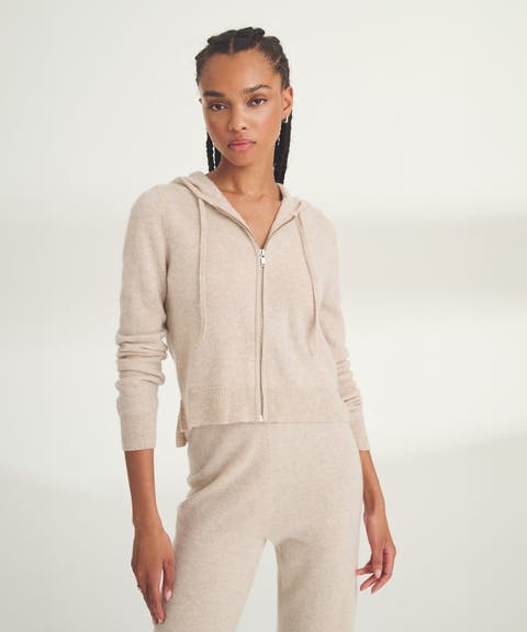 Signature Cashmere Cropped Hoodie