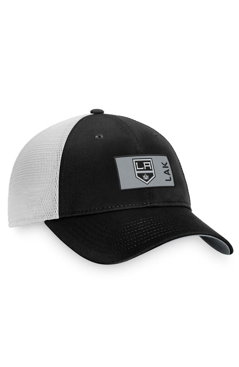 FANATICS Men's Fanatics Branded Black/White Los Angeles Kings Authentic Pro Rink Trucker Snapback Hat, Alternate, color, Black
