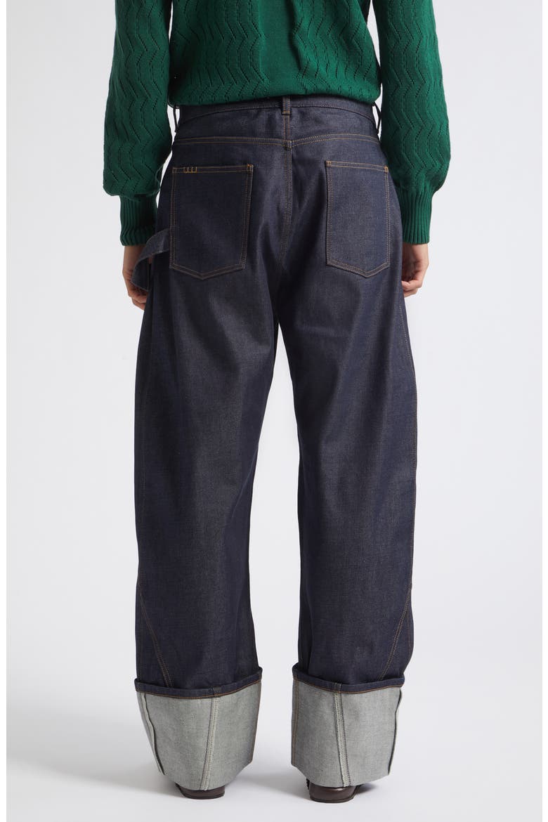 Cuffed Twisted Workwear Jeans, Alternate, color, INDIGO