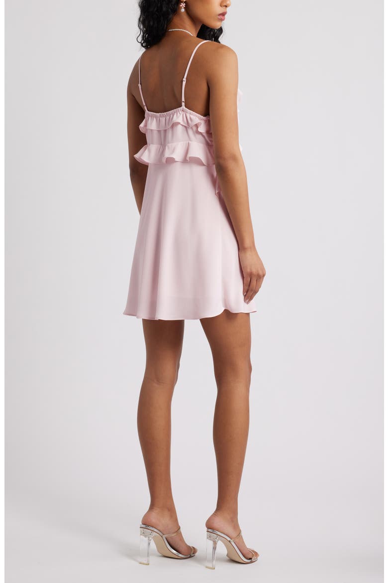 Ruffle Chiffon Cocktail Minidress, Alternate, color, PINK PRIMROSE