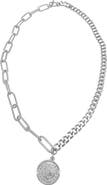 Adornia Water Resistant Mixed Chain Coin Necklace