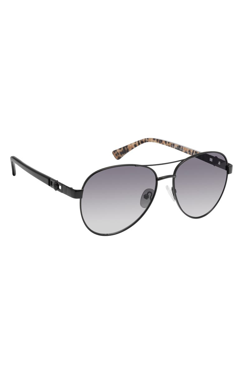 Kurt Geiger London 57mm Gradient Navigator Sunglasses, Alternate, color, Black/ Smoke Gradient