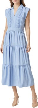 Endless Rose Pintuck Detail Tiered Midi Dress