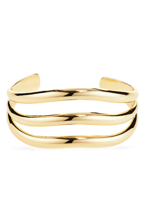 Puffy Triple Tiered Cuff Bracelet