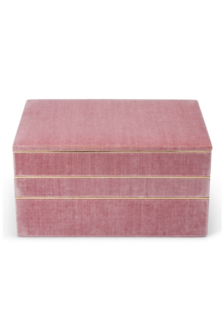 Valentina Velvet Jewelry Box, Main, color, PINK
