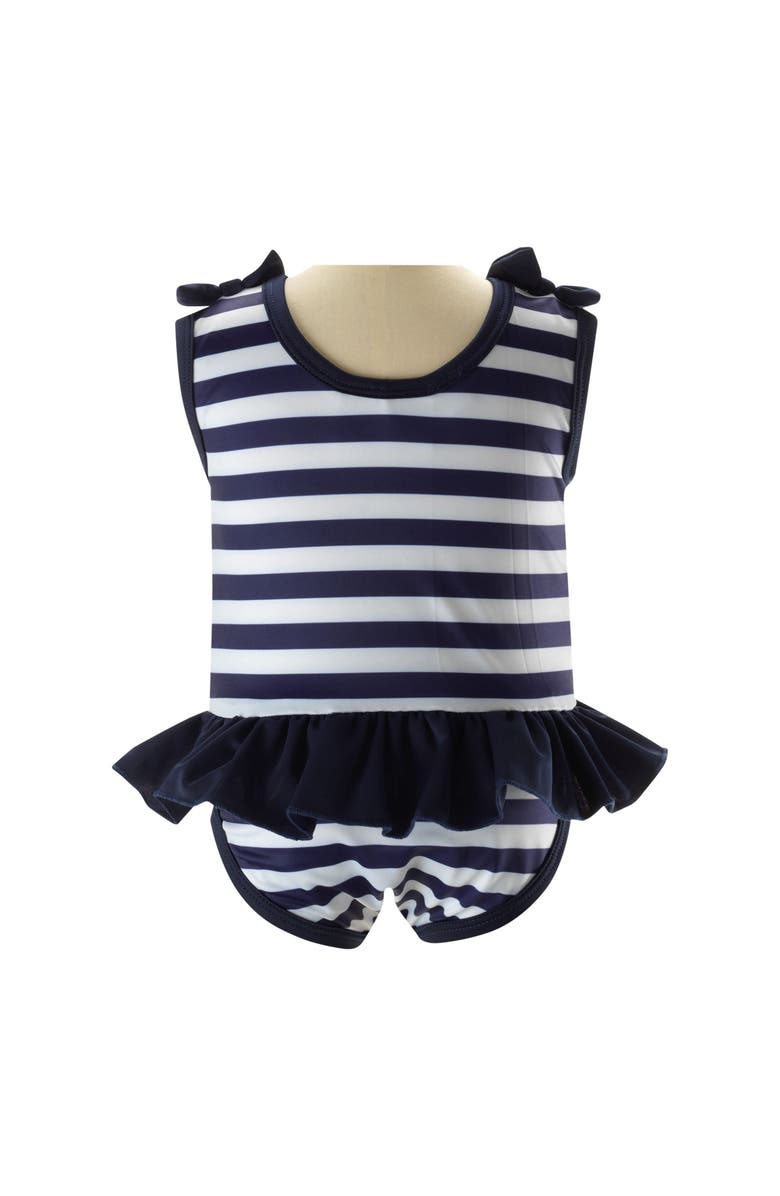 Rachel Riley Breton Lycra Swimsuit, Alternate, color, Navy