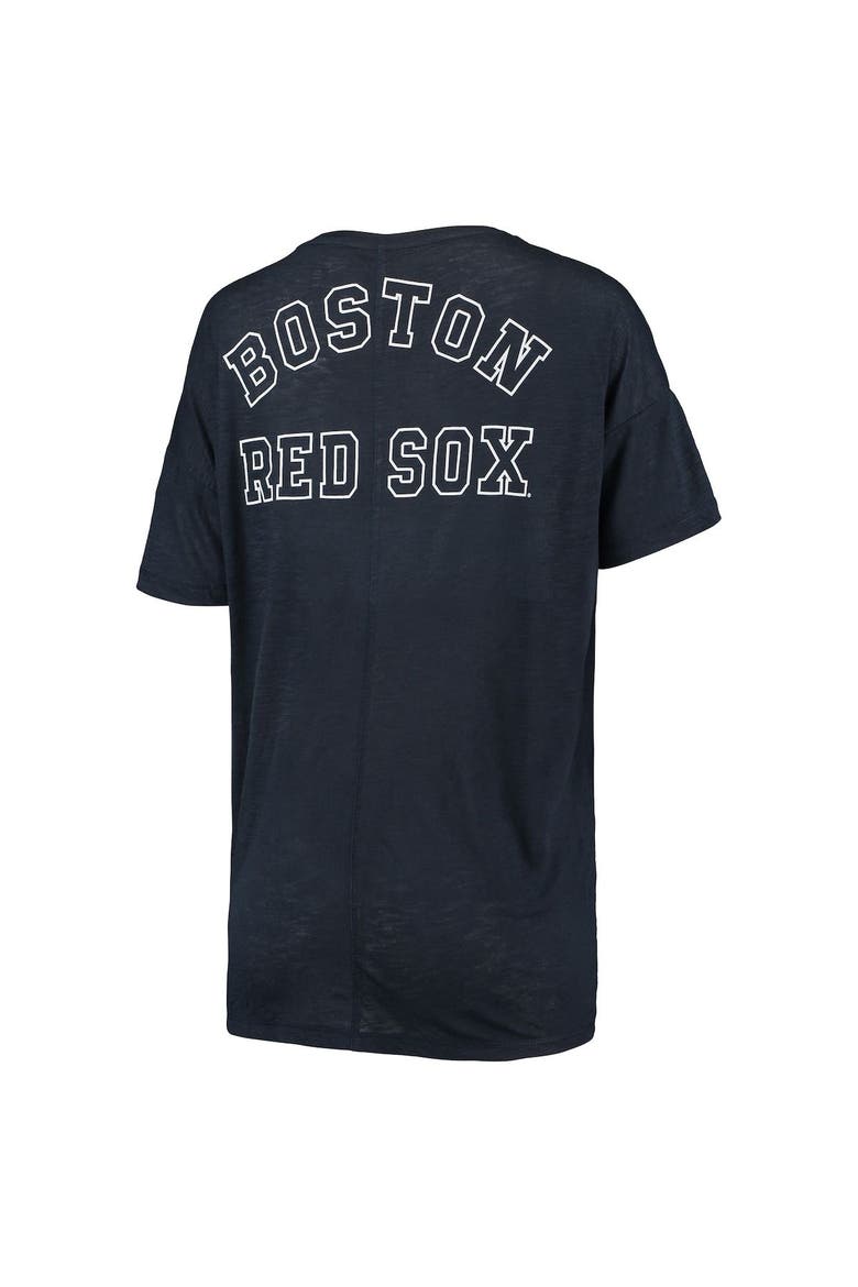 Women's New Era Navy Boston Red Sox Slub Jersey Scoop Neck Side Tie T-Shirt, Alternate, color, Navy