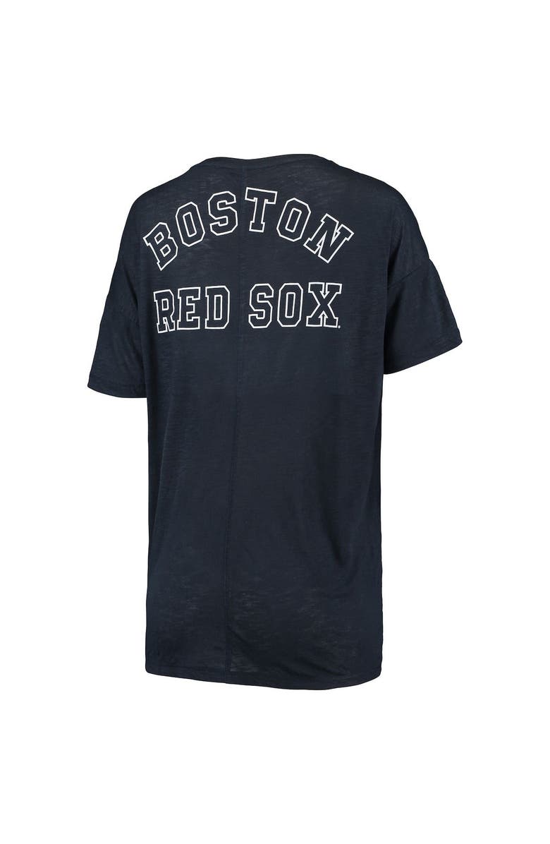 New Era Women's New Era Navy Boston Red Sox Slub Jersey Scoop Neck Side Tie T-Shirt, Alternate, color, 