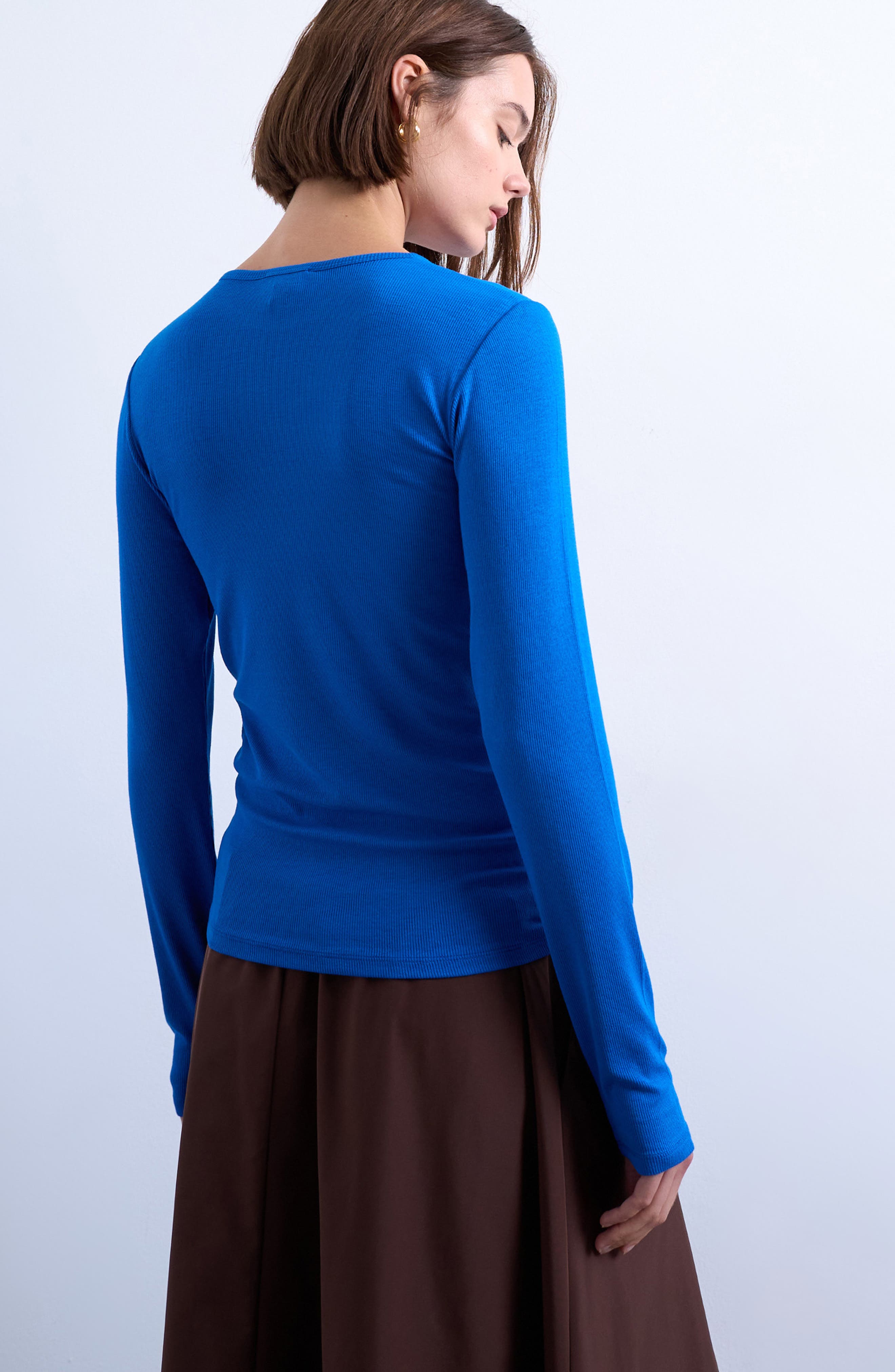 Long Sleeve Rib Top - image 2
