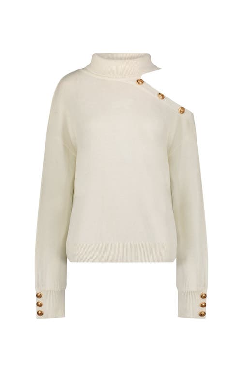 The Noli Shop Bridgette Button Sweater In White