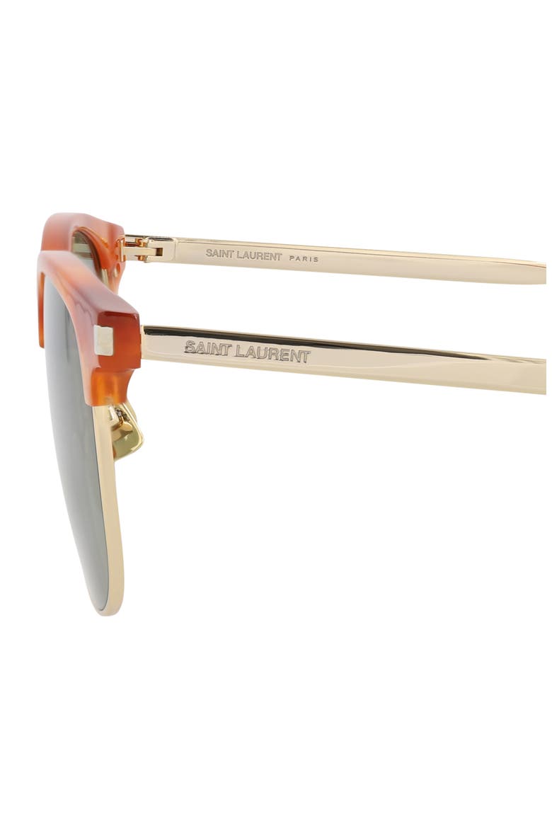 52mm Browline Sunglasses, Alternate, color, BROWN HAVANA/ GOLD/ GREEN