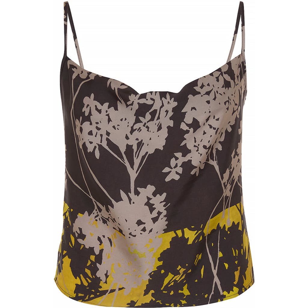Theo The Label Hydra Printed Cowl Neck Cami In Black