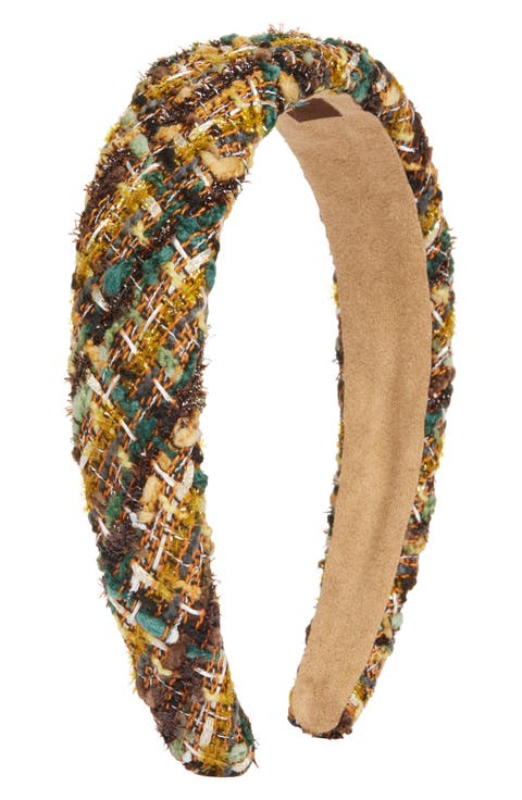 Padded Metallic Tweed Headband