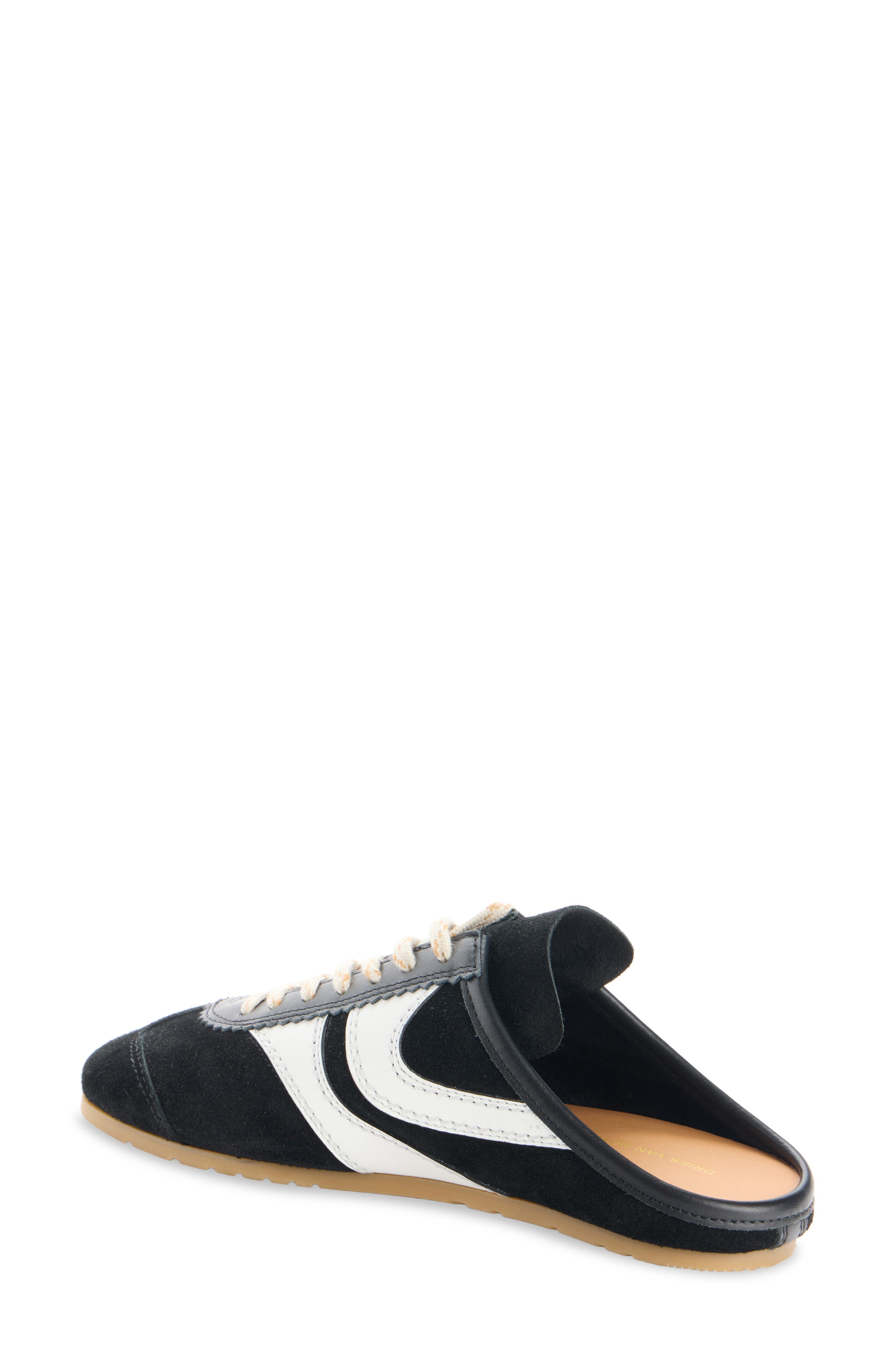 Dries Van Noten Slim Sneaker Mule, Alternate, color, 998 Black/ White