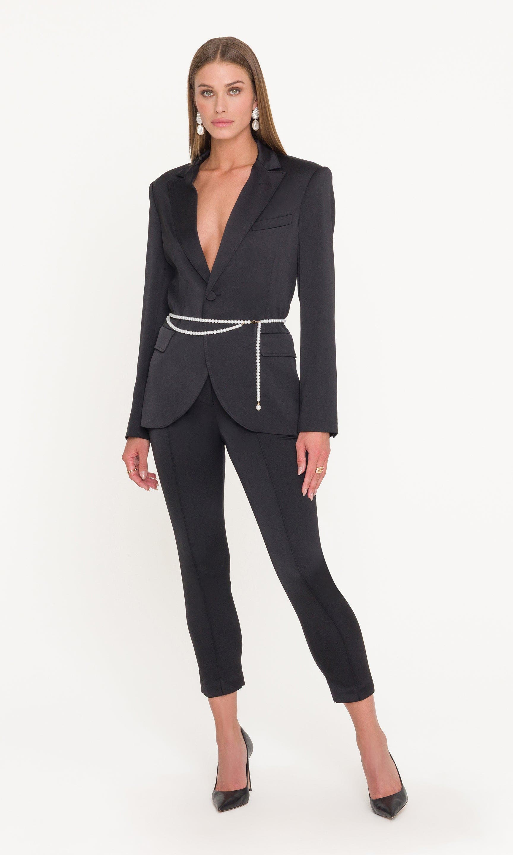 Martina Satin Belted Blazer - image 2
