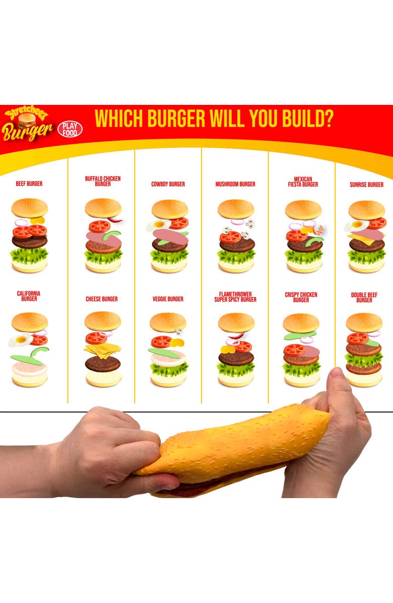 Stretcheez Hamburger 2pk Surprise Assorted Styles & Toppings, Alternate, color, Multicolored