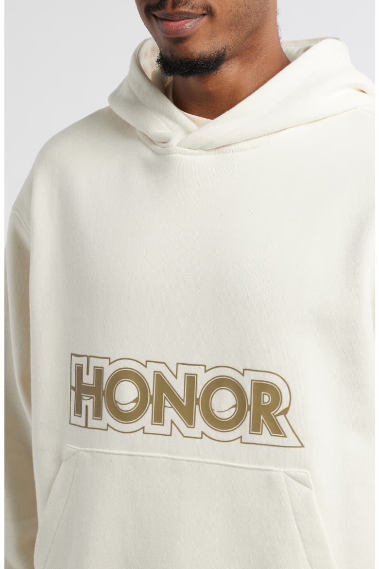 Crop Logo Graphic Hoodie (Nordstrom Exclusive), Alternate, color, BONE