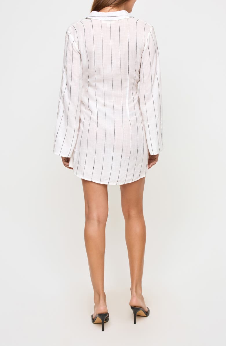 LSPACE Las Palmas Long Sleeve Cover-Up Wrap Dress, Alternate, color, Fine Line Stripe