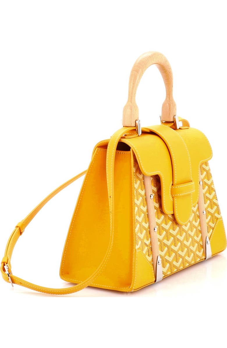 Pre-Owned Goyard Saigon Top Handle Bag Coated Canvas with Leather PM, Alternate, color, Yellow