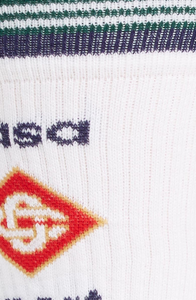 Casablanca Logo Stripe Crew Socks, Alternate, color,